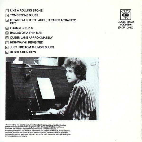 Bob Dylan : Highway 61 Revisited (CD, Album, RE)