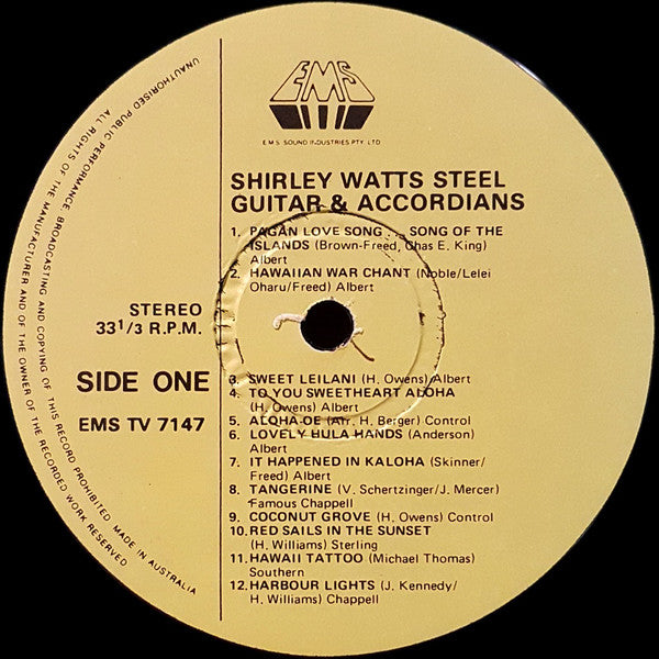 Shirley Watts : Steel Guitar And Accordions (LP)