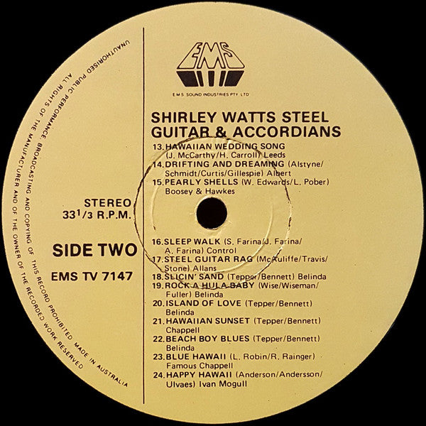Shirley Watts : Steel Guitar And Accordions (LP)
