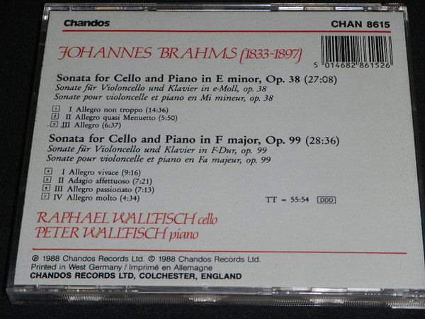 Johannes Brahms, Raphael Wallfisch, Peter Wallfisch : Brahms:  Cello Sonatas (CD)