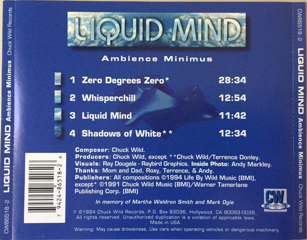 Liquid Mind : Ambience Minimus (CD, Album)