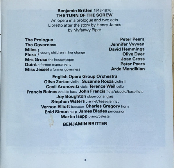 Britten* : The Turn Of The Screw (2xCD, Album, Mono, RE, RM)