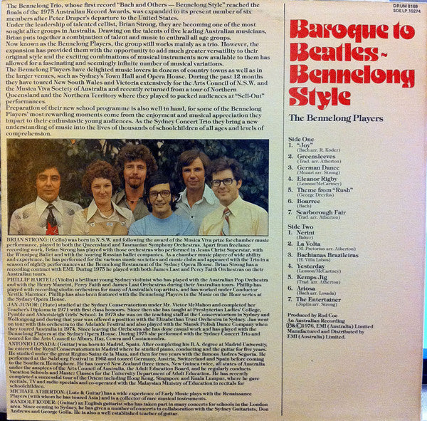 The Bennelong Players : Baroque To Beatles Bennelong Style (LP)