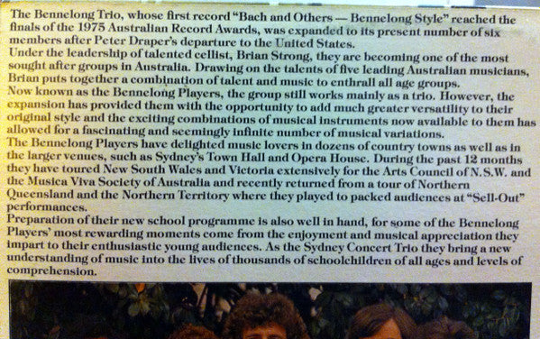 The Bennelong Players : Baroque To Beatles Bennelong Style (LP)