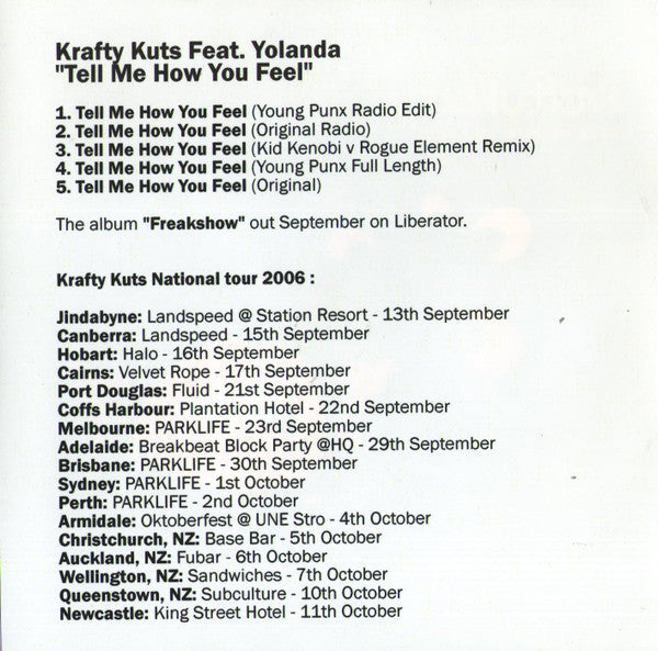 Krafty Kuts : Tell Me How You Feel (CDr, Maxi, Promo)