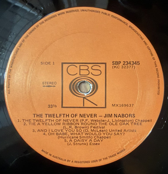 Jim Nabors : The Twelfth Of Never (LP)