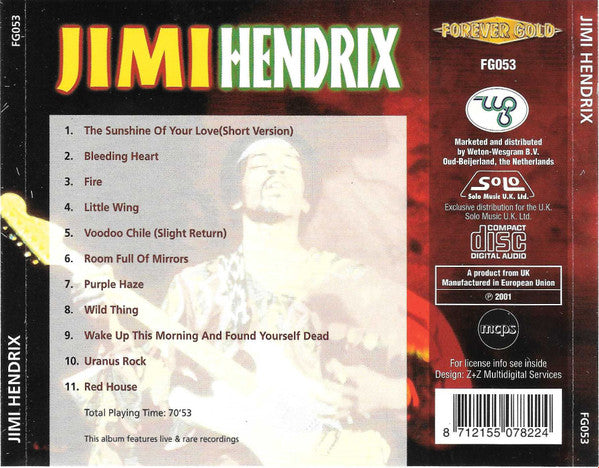 Jimi Hendrix : Jimi Hendrix (CD, Comp)