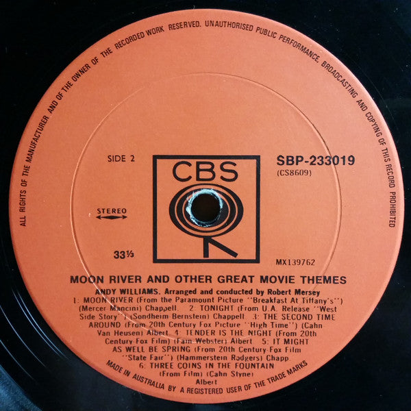 Andy Williams : Moon River And Other Great Movie Themes (LP, Album)