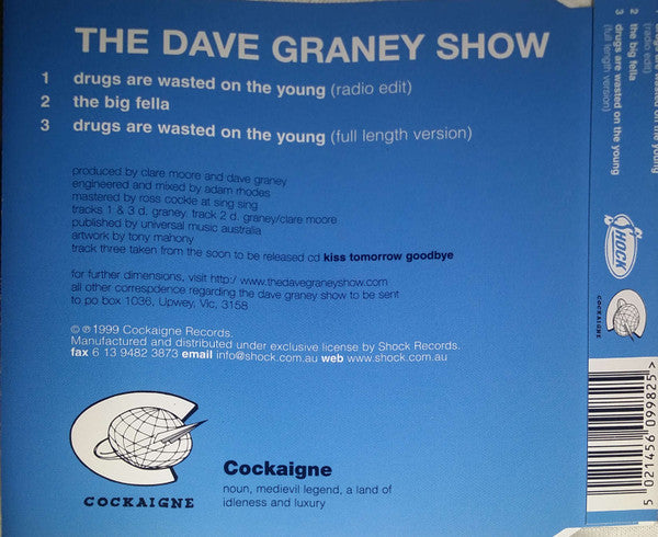 The Dave Graney Show : Drugs Are Wasted On The Young (CD, Single)