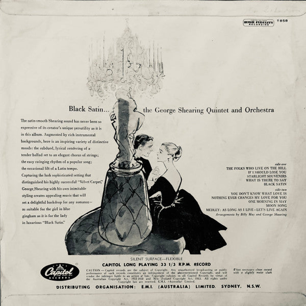 The George Shearing Quintet And Orchestra* : Black Satin (LP, Album, Mono)