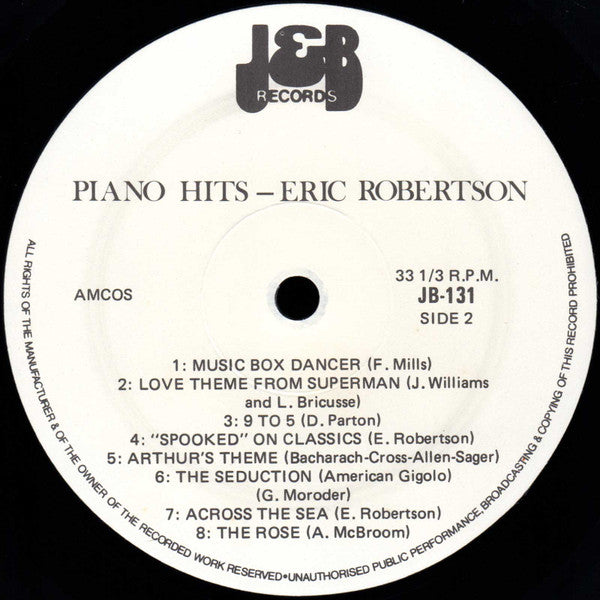 Eric Robertson : Piano Hits (LP, Album)