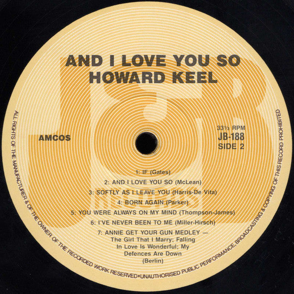 Howard Keel : And I Love You So (LP, Album)
