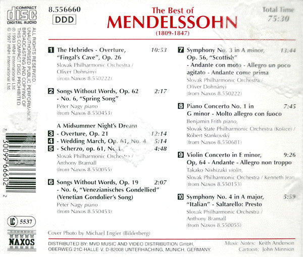 Felix Mendelssohn-Bartholdy : The Best Of Mendelssohn (CD, Comp)