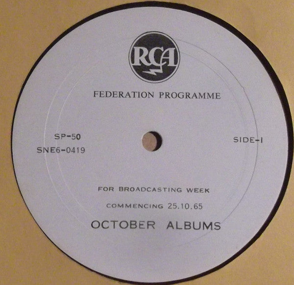 Various : RCA Federation Programme For Broadcasting Week Commencing 25.10.65 (LP, Transcription)