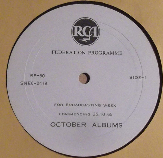 Various : RCA Federation Programme For Broadcasting Week Commencing 25.10.65 (LP, Transcription)