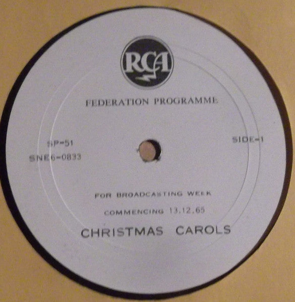 Various : RCA Federation Programme For Broadcasting Week Commencing 13.12.65 (LP, Transcription)