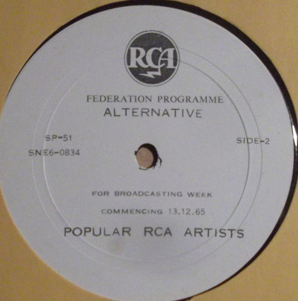 Various : RCA Federation Programme For Broadcasting Week Commencing 13.12.65 (LP, Transcription)