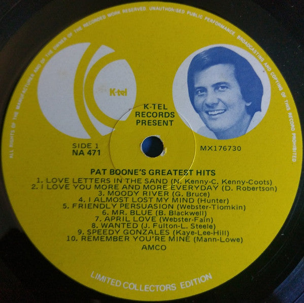Pat Boone : Pat Boone's Greatest Hits (LP, Comp, Ltd)