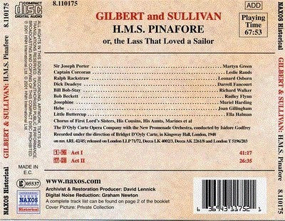 Gilbert & Sullivan : H.M.S. Pinafore (CD, Album, Mono)