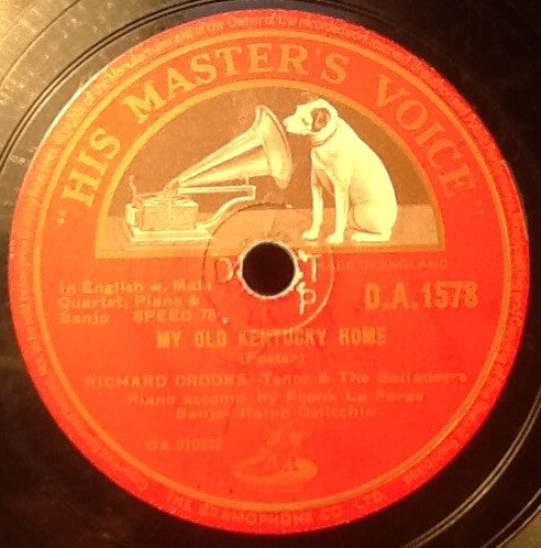 Richard Crooks (2) & The Balladeers : My Old Kentucky Home / The Old Folks At Home (Swanee River) (Shellac, 10")