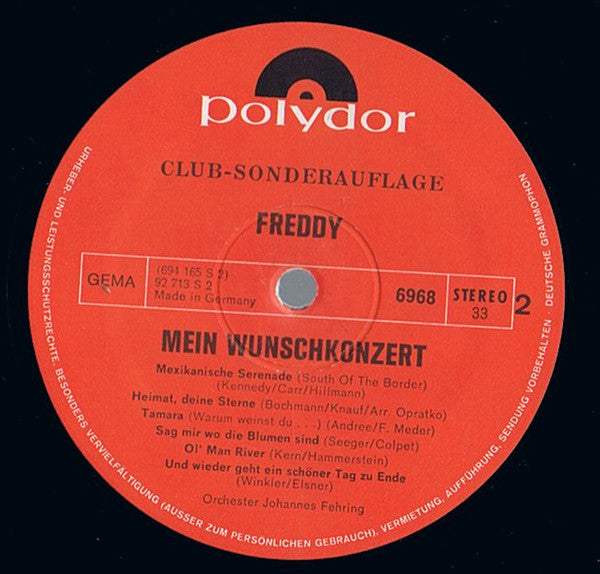 Freddy* : Mein Wunschkonzert (LP, Club)