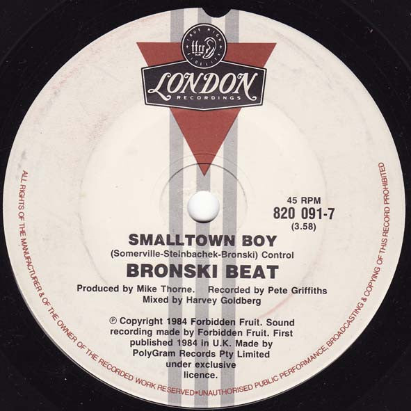 Bronski Beat : Smalltown Boy (7")