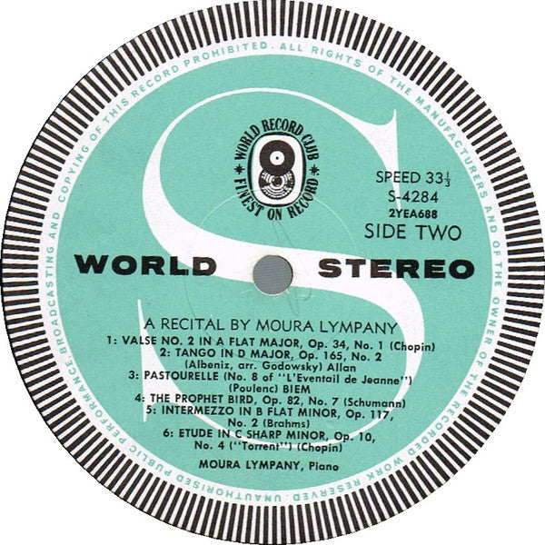 Dame Moura Lympany : A Piano Recital (LP, Album, Club, RE)