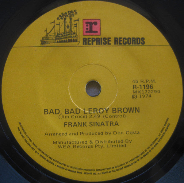 Frank Sinatra : Bad, Bad Leroy Brown / I'm Gonna Make It All The Way (7")