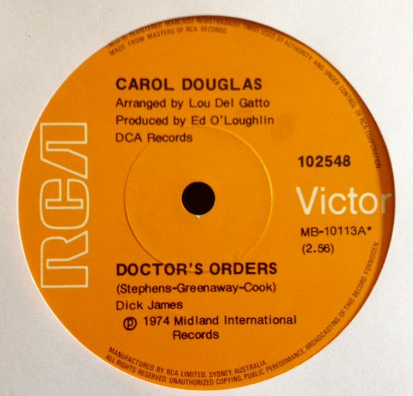 Carol Douglas : Doctor's Orders (7")