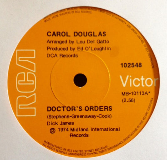 Carol Douglas : Doctor's Orders (7")