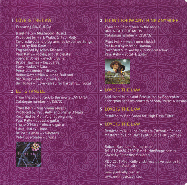 Paul Kelly (2) : Love is the Law (CD, EP)