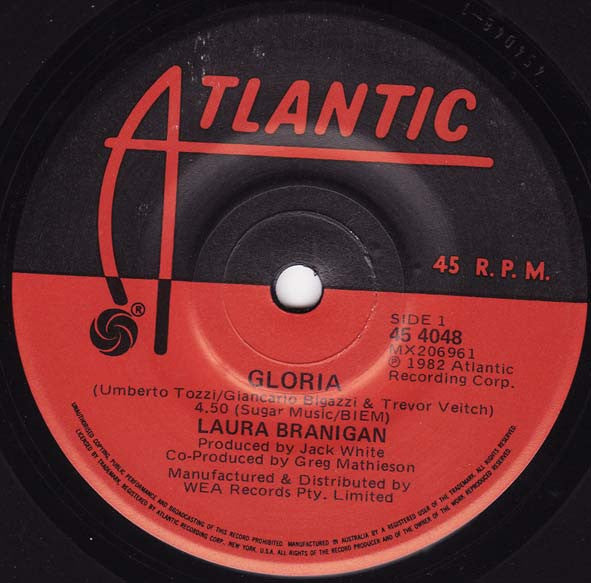 Laura Branigan : Gloria (7", Single)
