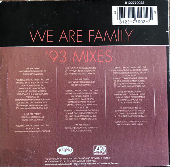 Sister Sledge : We Are Family '93 Mixes (CD, Single, car)