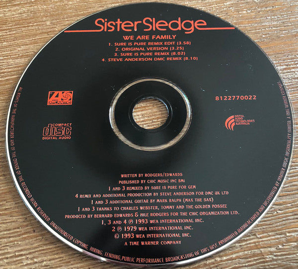Sister Sledge : We Are Family '93 Mixes (CD, Single, car)