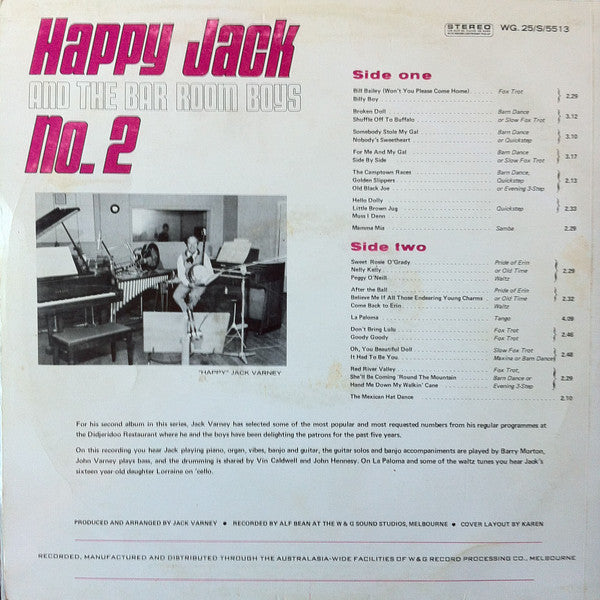 Jack Varney, Happy Jack And The Bar Room Boys : Happy Jack And The Bar Room Boys No. 2 (LP, Album)