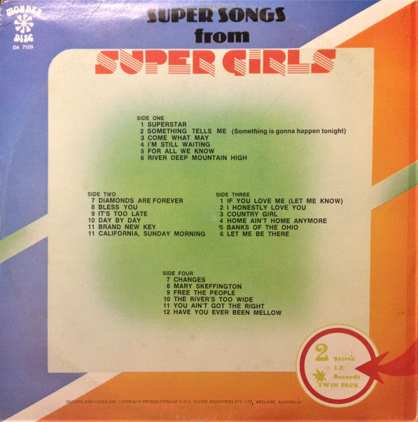Unknown Artist : Super Songs From Super Girls (LP, Comp)