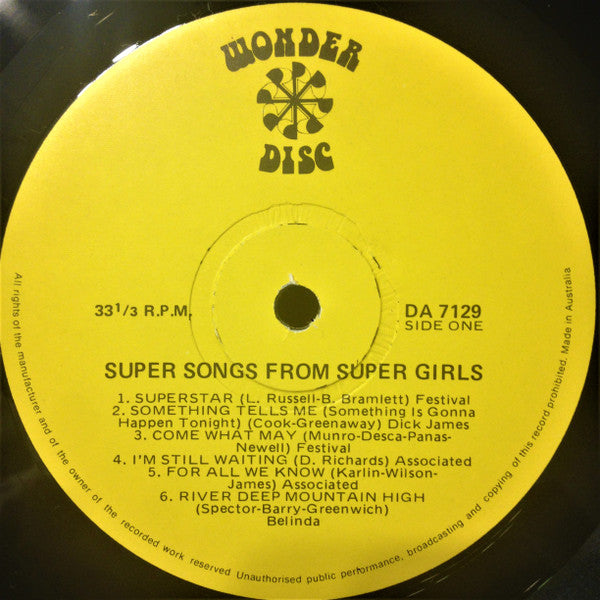 Unknown Artist : Super Songs From Super Girls (LP, Comp)