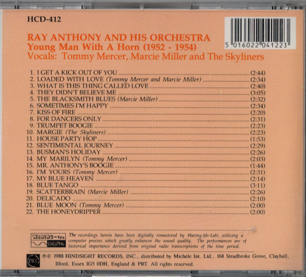 Ray Anthony And His Orchestra* : 22 Original Big-Band Recordings:Young Man With A Horn (CD, Comp, RM)