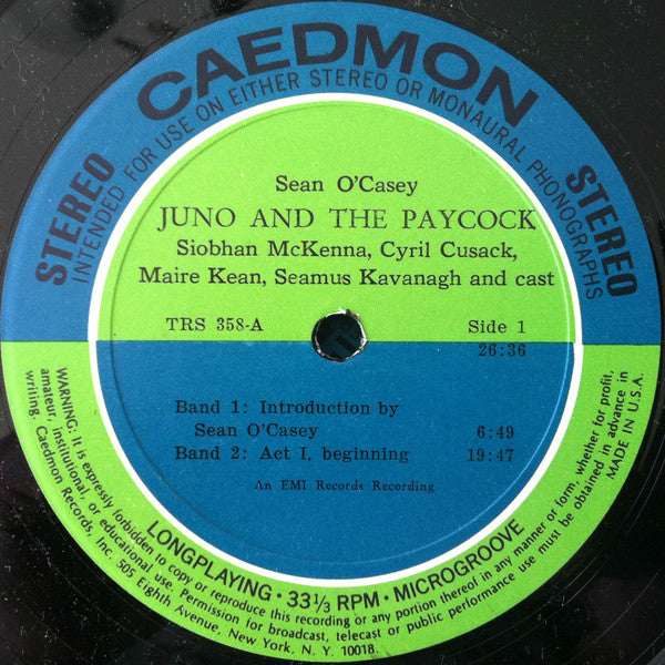 Sean O'Casey, Siobhan McKenna, Cyril Cusack, Maire Kean, Seamus Kavanagh : Juno And The Paycock (2xLP + Box)