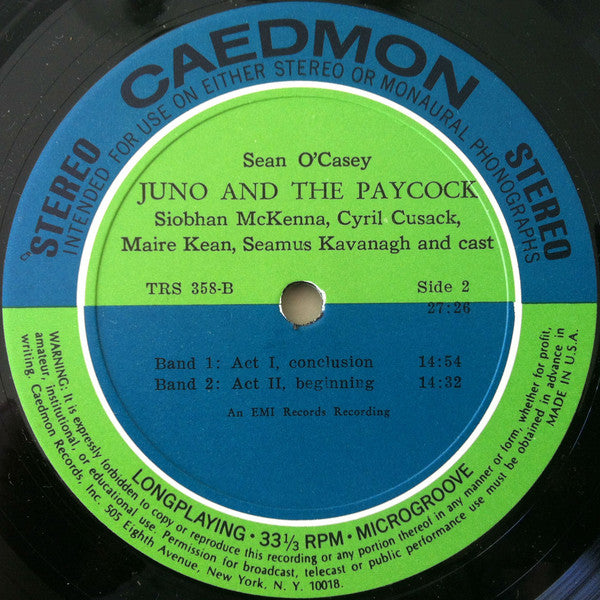 Sean O'Casey, Siobhan McKenna, Cyril Cusack, Maire Kean, Seamus Kavanagh : Juno And The Paycock (2xLP + Box)