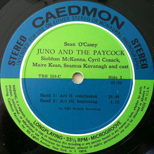 Sean O'Casey, Siobhan McKenna, Cyril Cusack, Maire Kean, Seamus Kavanagh : Juno And The Paycock (2xLP + Box)