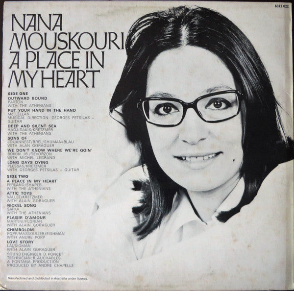 Nana Mouskouri : A Place In My Heart (LP)