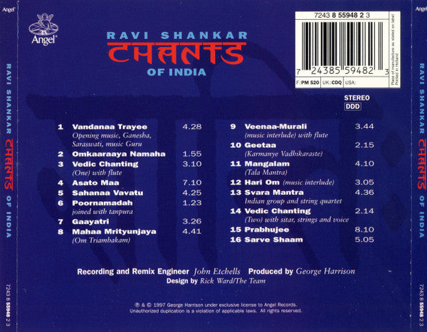 Ravi Shankar : Chants Of India (CD, Album)