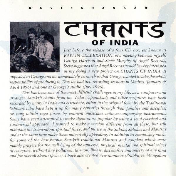 Ravi Shankar : Chants Of India (CD, Album)