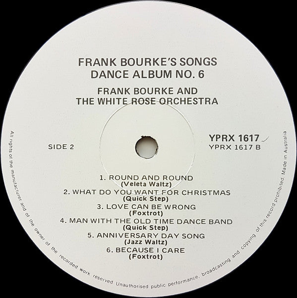 Frank Bourke And The White Rose Orchestra : Frank Bourke's Songs Dance Album No. 6 (LP, Album)