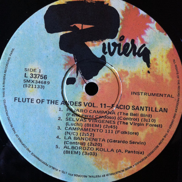 Facio Santillan : Flutes Of The Andes Volume 2 (LP, Album, RE)