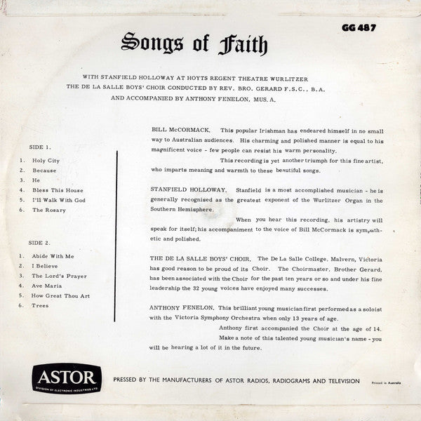 Bill McCormack : Songs Of Faith (LP)