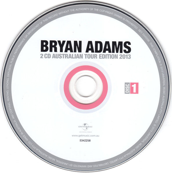 Bryan Adams : 2 CD Australian Tour Edition 2013 (2xCD, Comp, Tou)