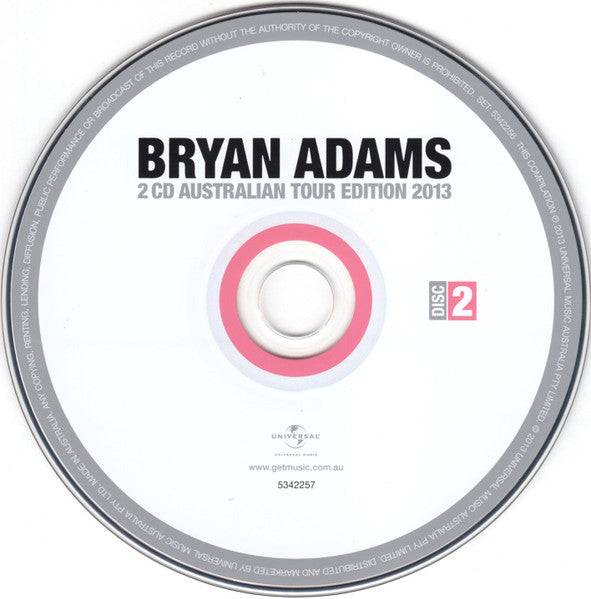 Bryan Adams : 2 CD Australian Tour Edition 2013 (2xCD, Comp, Tou)