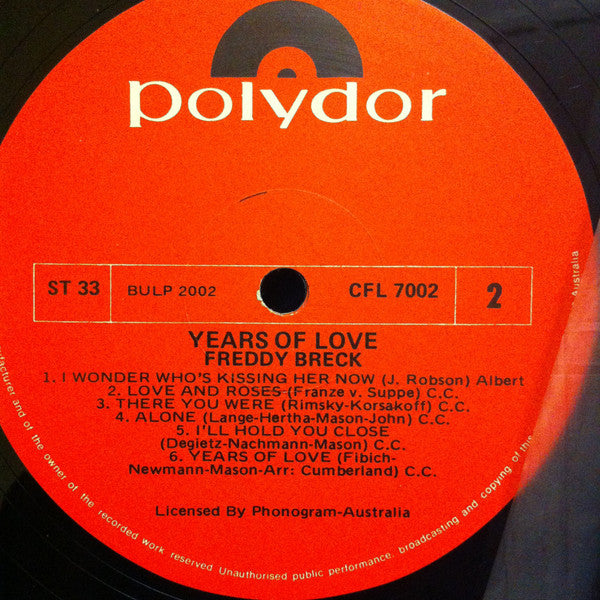 Freddy Breck : Years Of Love (LP, Album)